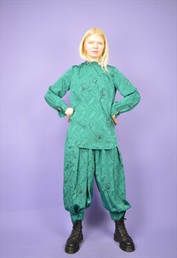 Vintage green two piece 80's set