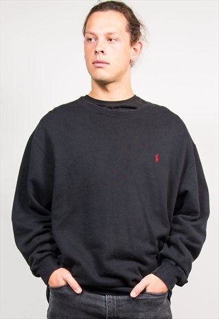 VINTAGE RALPH LAUREN BLACK SWEATSHIRT SWEATER