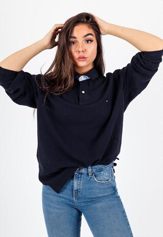 VINTAGE TOMMY HILFIGER LONG SLEEVE POLO SHIRT T151