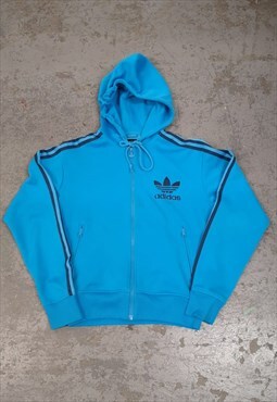 Vintage Adidas Hoodie Blue Zip Up with Graphic Logo