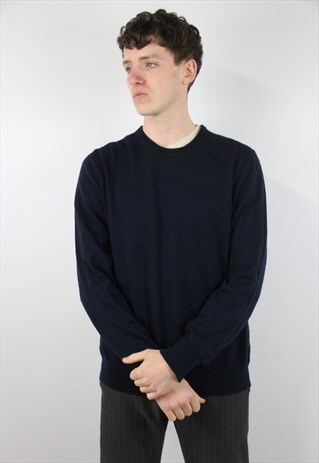 VINTAGE CALVIN KLEIN LIGHT NAVY JUMPER