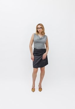 Vintage 90s Office Siren Asymmetric Mini Skirt