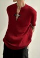 MEN'S METAL BUCKLE V-NECK KNIT TOP SS2023 VOL.2