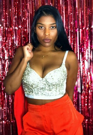 VINTAGE RHINESTONE BRA TOP