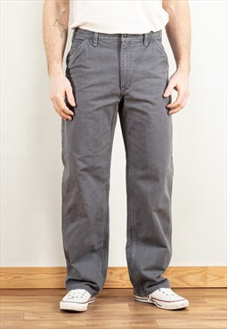 Vintage 90's Men Carhartt Lined Trousers in Gray
