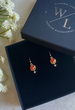 Orion Red Planet and Star Earrings