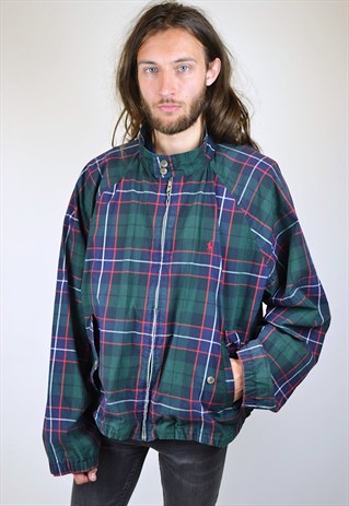VINTAGE 90'S RALPH LAUREN TARTAN BOMBER JACKET