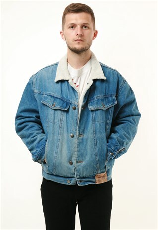 90S VINTAGE BIG APPLE WINTER WARM DENIM JACKET 15595