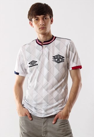 UMBRO PRO TRAINING SOCCER SHIRT 90S WHITE BIG LOGO