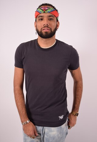 VINTAGE ARMANI JEANS T-SHIRT TOP BLUE
