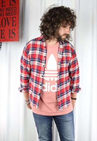 VINTAGE CHECK FLANNEL OVERSIZED GRUNGE INDI SHIRT