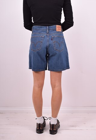 LEVI'S 550 WOMENS VINTAGE DENIM SHORTS W30 BLUE 90'S