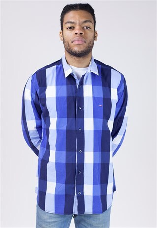 VINTAGE TOMMY HILFIGER BLUE CHECK SHIRT