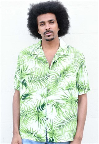 GREEN PALM LEAF SHIRT