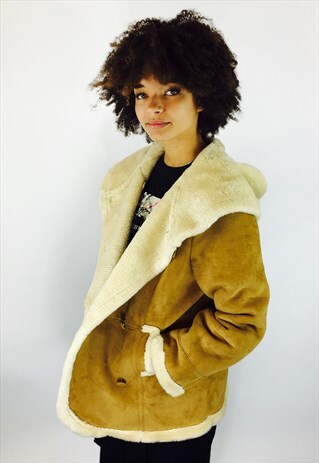 FAUX FUR SHEARLING COAT