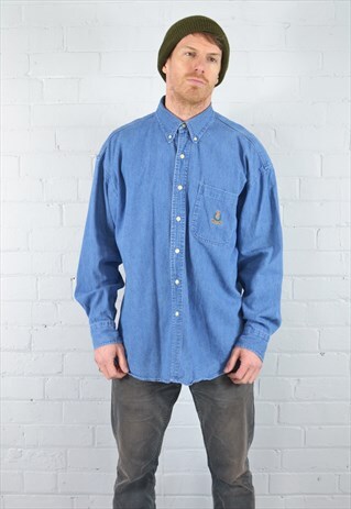 VINTAGE RALPH LAUREN DARK BLUE DENIM SHIRT