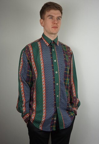 PURE SILK PATTERNED SHIRT