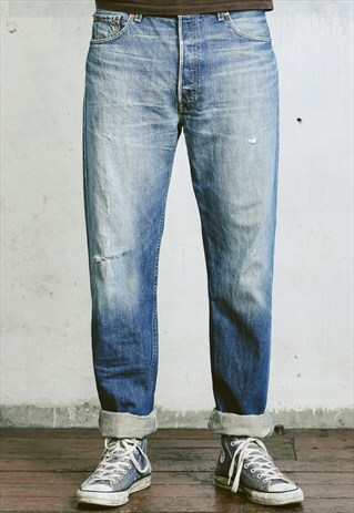 VINTAGE LEVIS 501 WORN OUT RIPPED JEANS