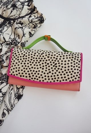 Nepehele Leather Spot Purse Pink Sustainable Clutch