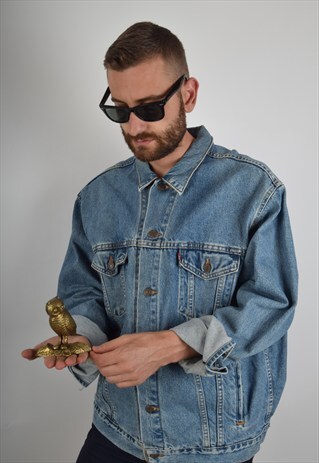 VINTAGE LEVI'S DENIM JACKET MADE IN USA SIZE XL (818)