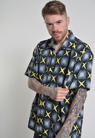 VINTAGE ABSTRACT CRAZY PATTERNED SHIRT