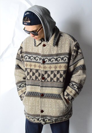 VINTAGE 90S AZTEC WOOL BLEND COAT