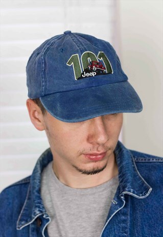 VINTAGE 101 JEEP DENIM CAP LOGO 90S ONE SIZE 2.8