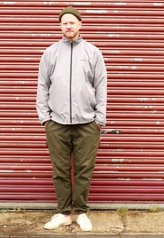 90S CARHARTT SILVER FLEECE LINED WINDBREAKER JACKET