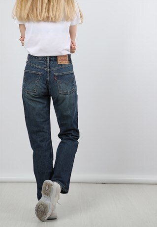 VINTAGE LEVI 501 28X30 NAVY DENIM JEANS