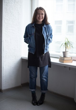 VINTAGE 80'S BLUE LONG SLEEVES DENIM JACKET