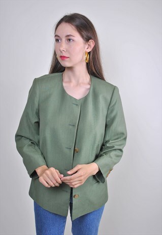 VINTAGE GREEN FORMAL SUIT BLAZER, SIZE M