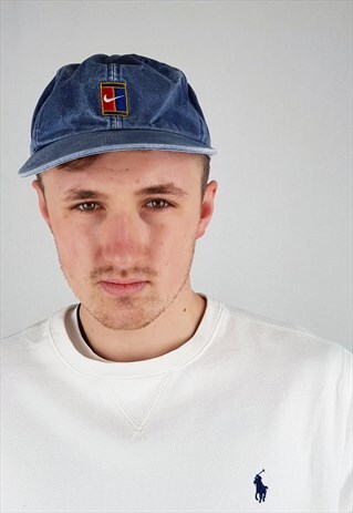 VINTAGE RARE NIKE CHALLENGE COURT LIGHT DENIM CAP