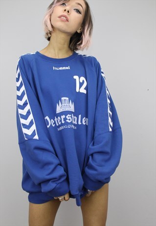 VINTAGE 90S OVERSIZED HUMMEL SPORTS SWEATER SWEATSHIRT