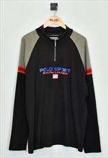 Vintage Ralph Lauren Polo Sport Quarter Zip Sweatshirt Black
