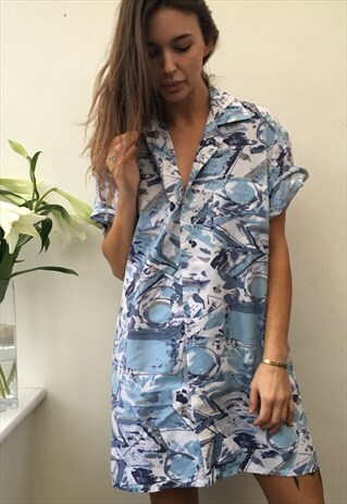 PATTERNED ABSTRACT OVERSIZED VINTAGE UNISEX FESTIVAL SHIRT