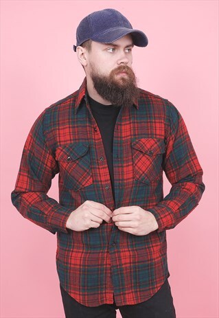 VINTAGE WOOLRICH RED LUMBERJACK SHIRT /R10057