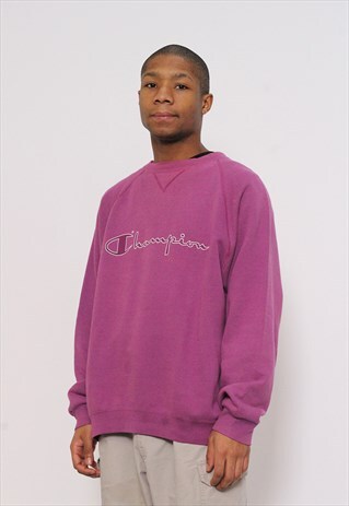 VINTAGE CHAMPION PURPLE CREW NECK SWEATSHIRT