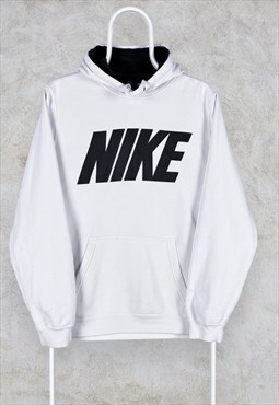 White Nike Hoodie Spell Out Mens Small