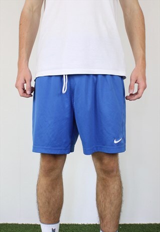 VINTAGE NIKE SHORTS IN BLUE WITH EMBROIDERED LOGO