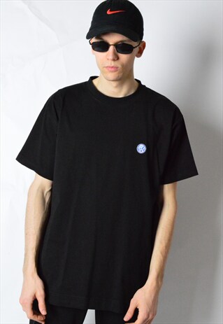 VINTAGE 90S BLACK MINIMALIST EMBROIDERED VW T-SHIRT