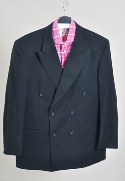 Vintage 80s double breasted blazer jacket in navy
