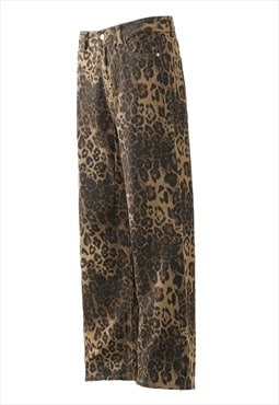 Petite leopard jeans animal print denim cheetah trousers