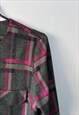 RETRO BROWN PINK PLAID JACKET / CARDIGAN 