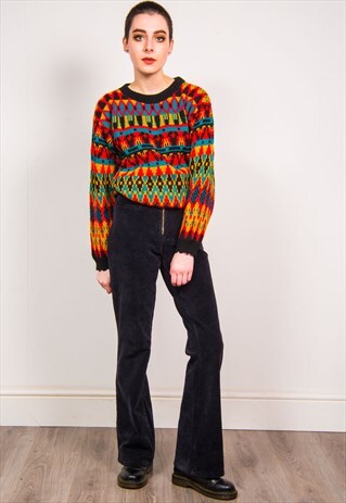VINTAGE 90'S CORDUROY CORD KICK FLARES TROUSERS
