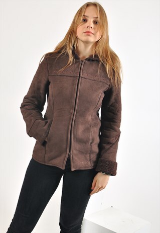 VINTAGE 90'S FAUX SHEARLING JACKET