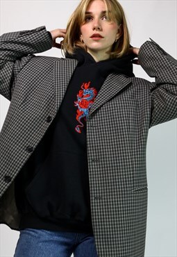 Vintage Y2K Hugo Boss Oversize Boxy Check Blazer Jacket