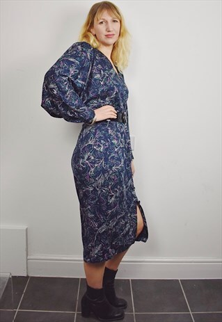 VINTAGE 70S PATTERN MIDI DRESS