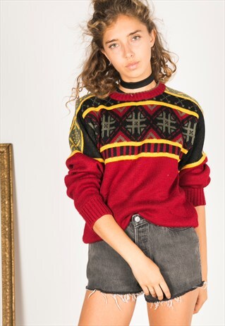 VINTAGE 80S CASUAL KNIT JUMPER / R03134
