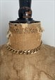 VINTAGE LADIES GOLD COSTUME CHUNKY CHAIN LINK NECKLACE