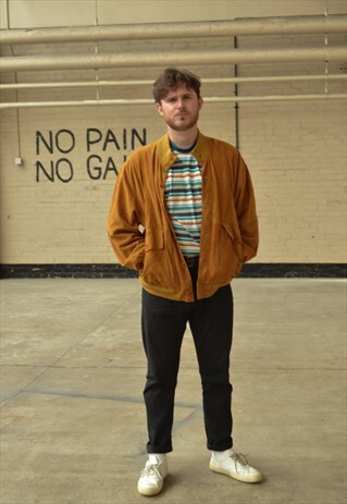 VINTAGE BARISAL TAN SUEDE BOMBER JACKET